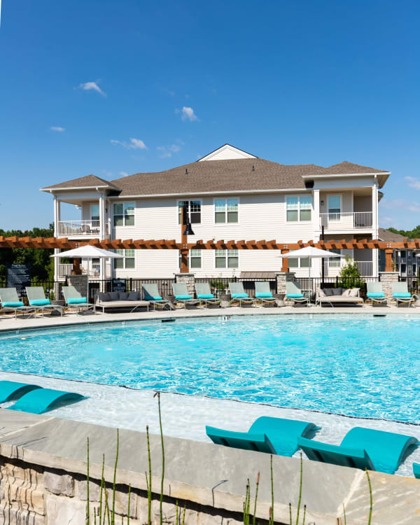 Sparkling pool at The Crest at Flowery Branch in Flowery Branch, Georgia