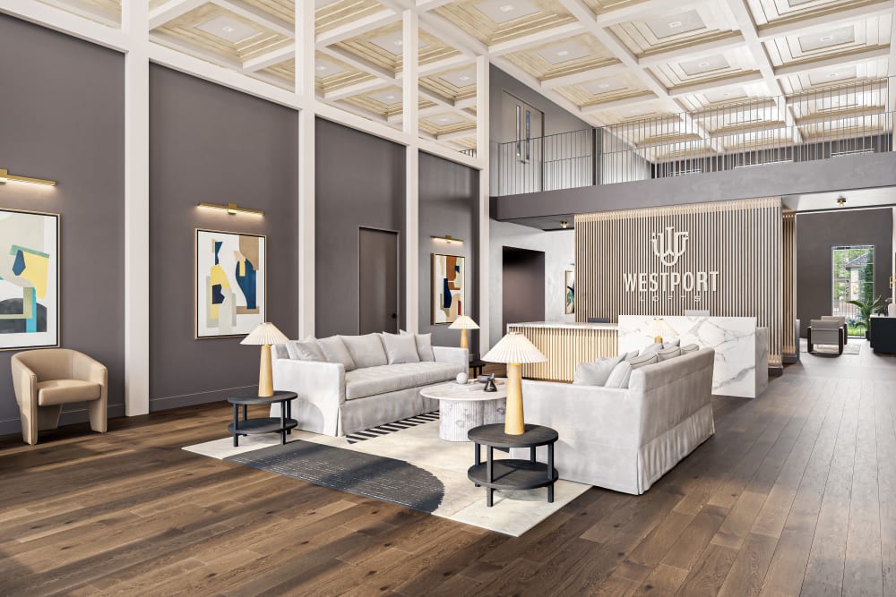 Foyer area with lots of seating at Westport Lofts in Belville, North Carolina