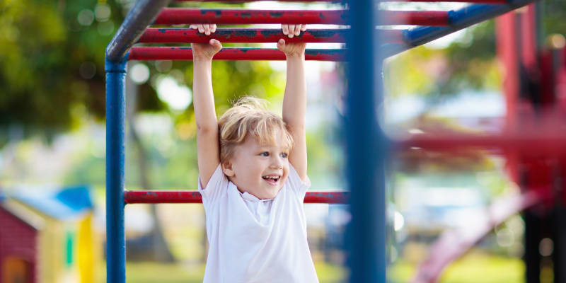 Child playing at a park near Mountain View in Fallon, Nevada