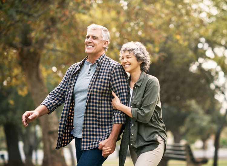 A couple on an evening stroll at Parkview in Memphis, Tennessee