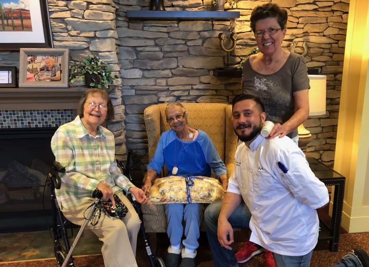 The Oaks residents deliver sandwiches to their local fire station