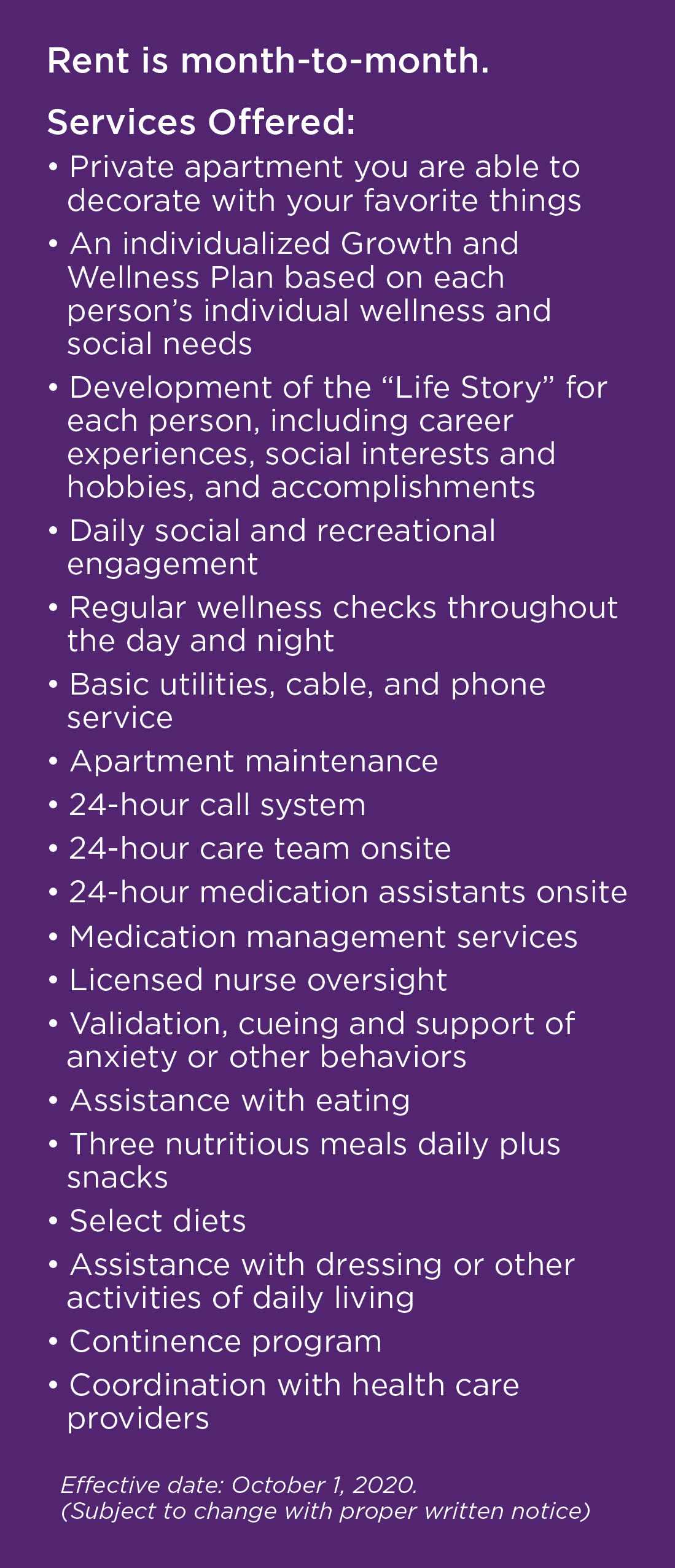 Rates at HeatherWood Assisted Living & Memory Care