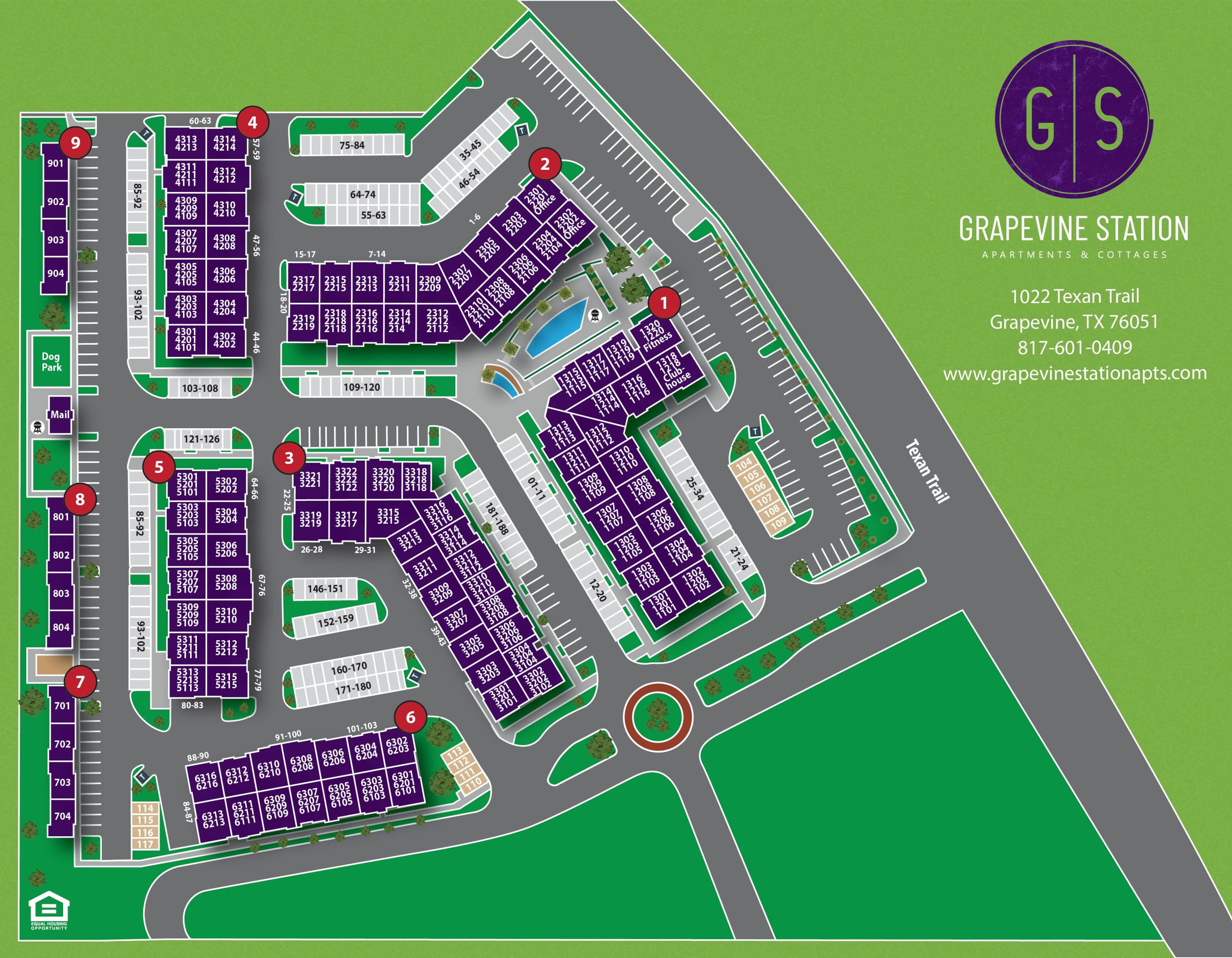 Sitemap at Grapevine Station in Grapevine, Texas