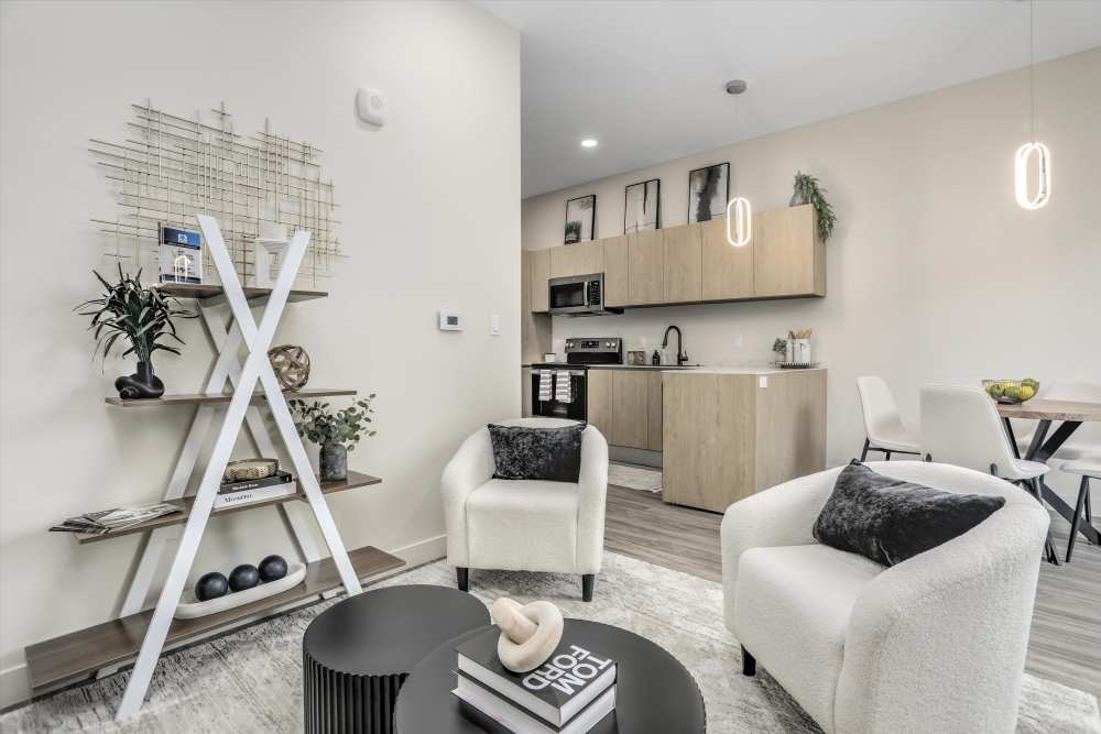 Minimalist Living Area at Trio in Rochester Hills, Michigan