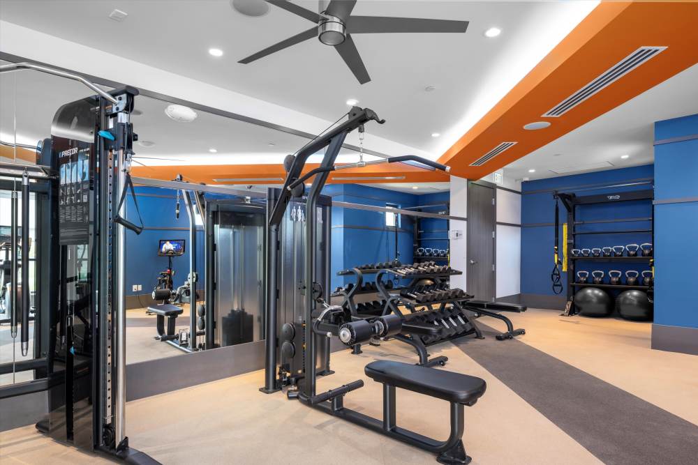 Fitness center at Innova in Novi, Michigan