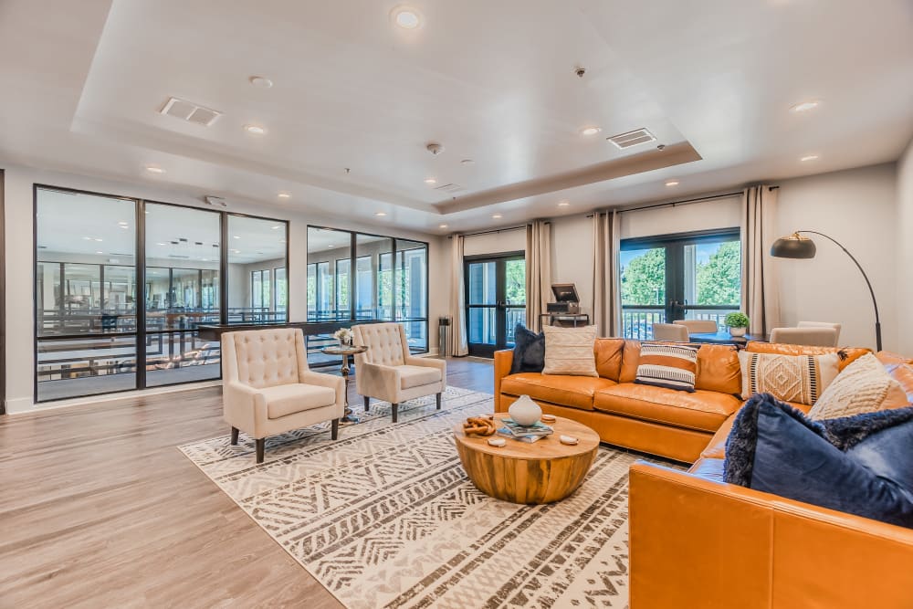 Open living room at Haven at Lewisville Lake in Lewisville, Texas.
