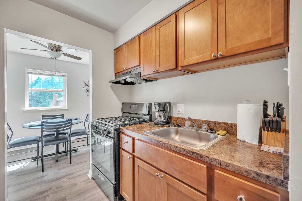 Well-furnished kitchen with all the appliances at Ridgeview Apartment Homes in Reading, Pennsylvania