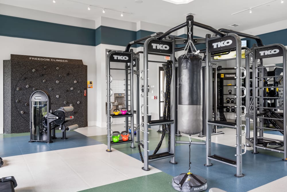 On-site gym at Brio Parc in Madison, Alabama