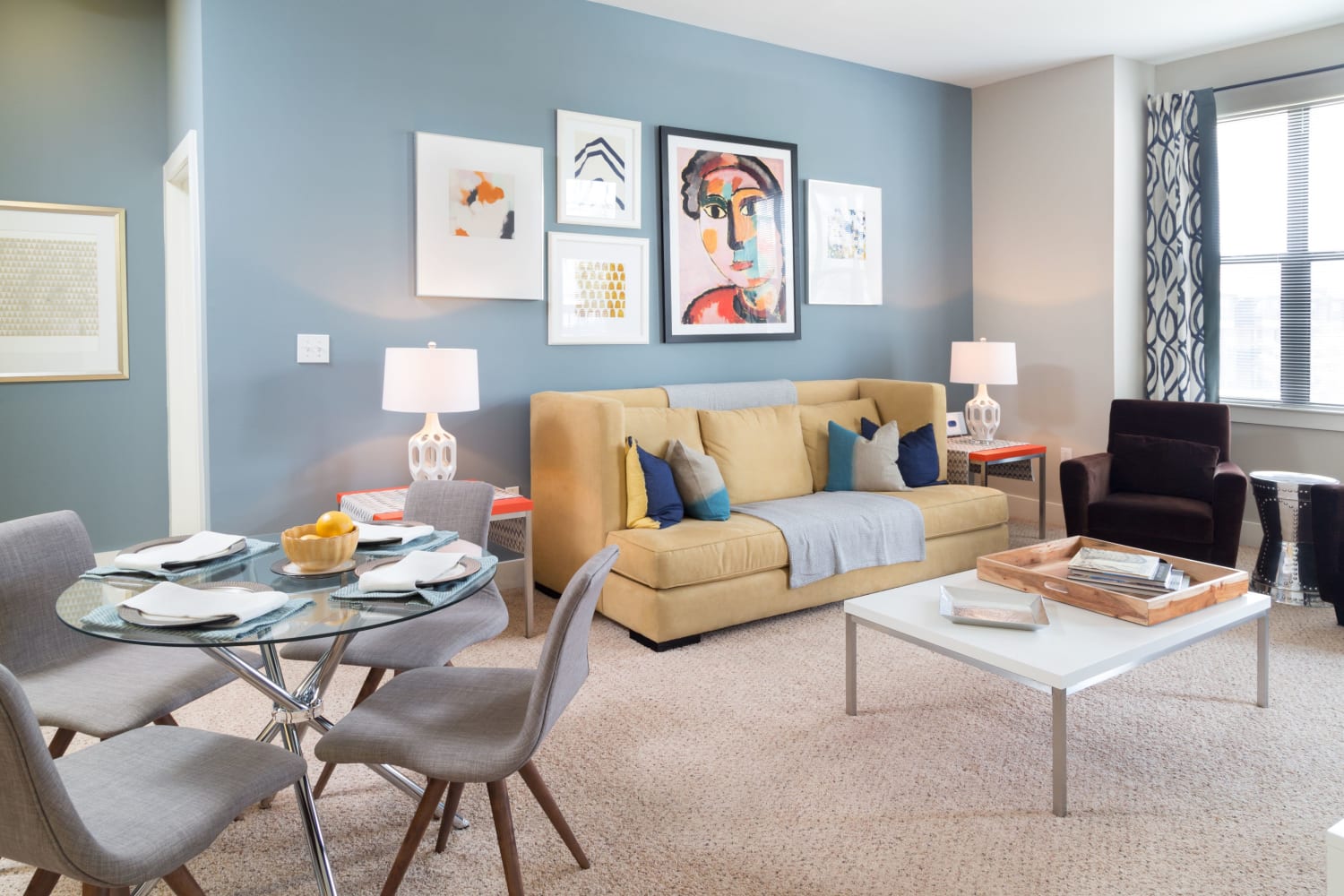 Model living room at M Street in Atlanta, Georgia