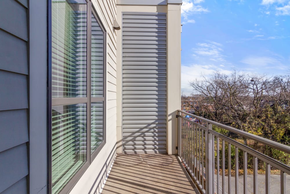 Private balcony at 12 South Apartments in Nashville, Tennessee