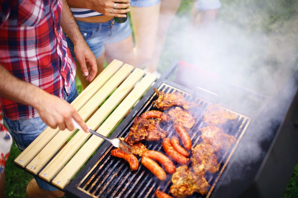 Grilling station at The Henry's clubhouse in Pomona, New York