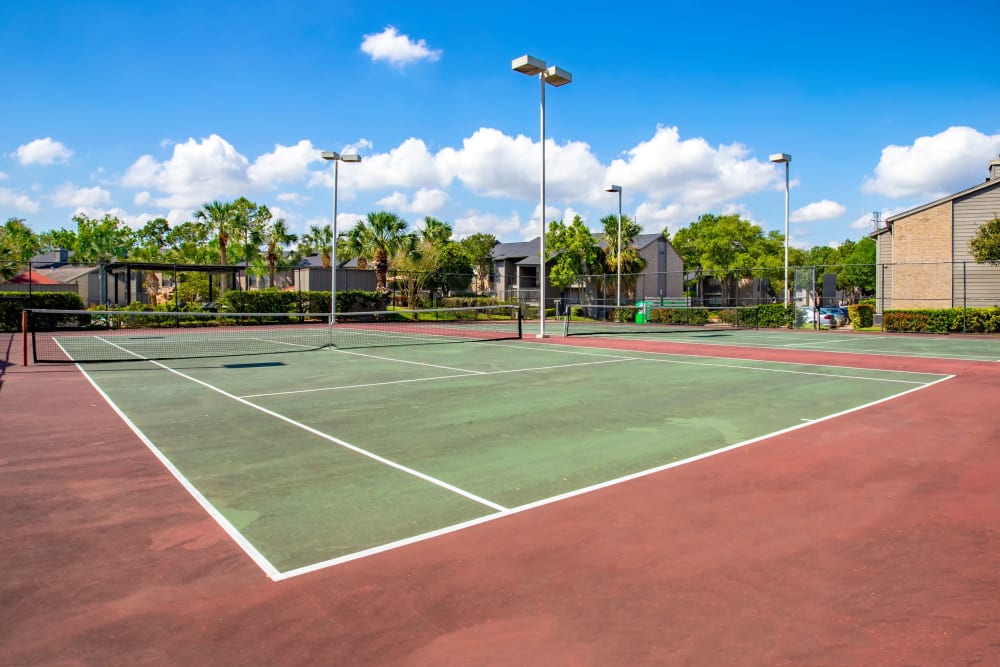 Tennis court at 2400 Briarwest in Houston, Texas