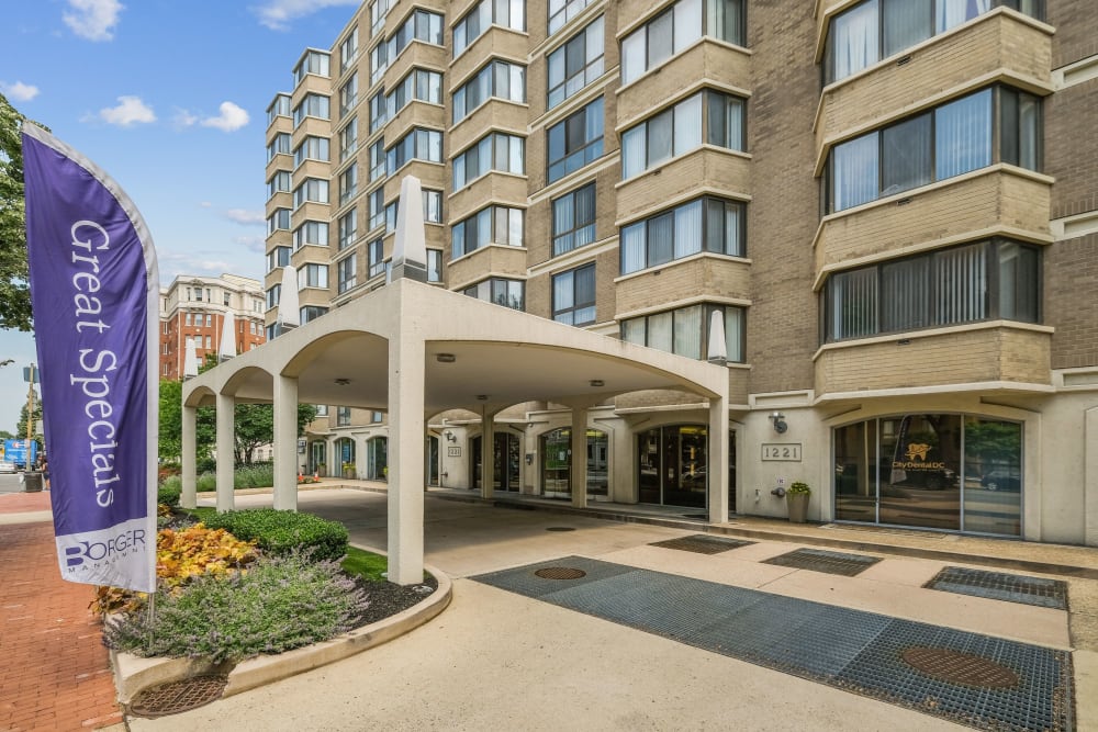 Entrance to the beautiful homes that you could be living in at The Cambridge Apartments in Washington, District of Columbia