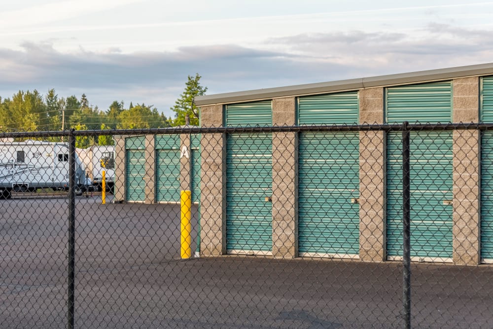 Secured exterior units at North Albany Self Storage in Albany, Oregon