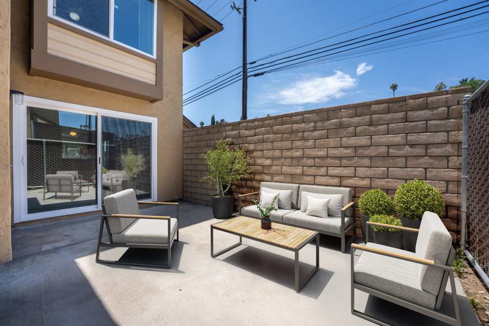 Backyard of home at Home Terrace in San Diego, California