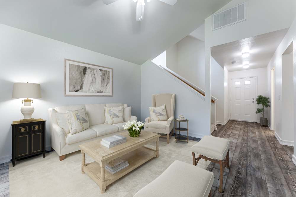 A living room at Canyon View in San Diego, California