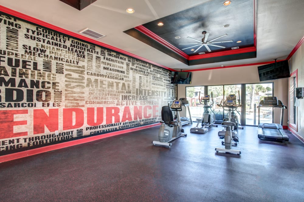 Fitness center at 2400 Briarwest in Houston, Texas