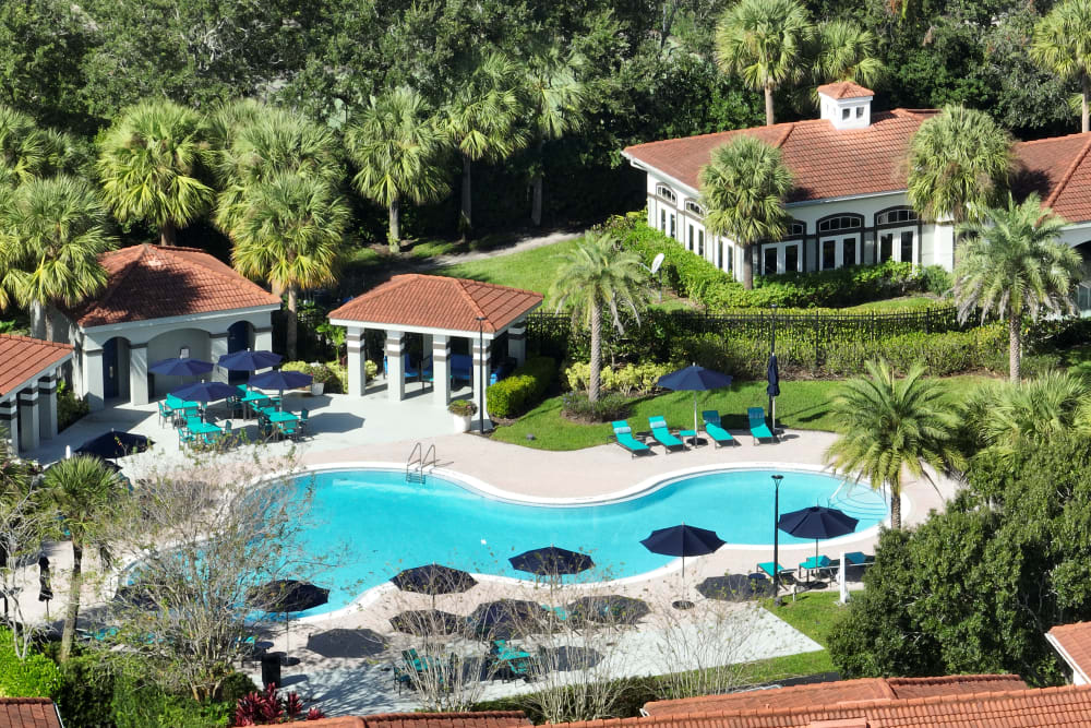 Beautiful swimming pool at Harbortown Apartments in Orlando, Florida
