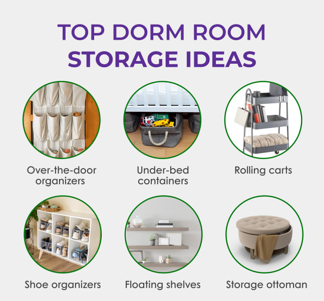 Top storage ideas for college dorm rooms