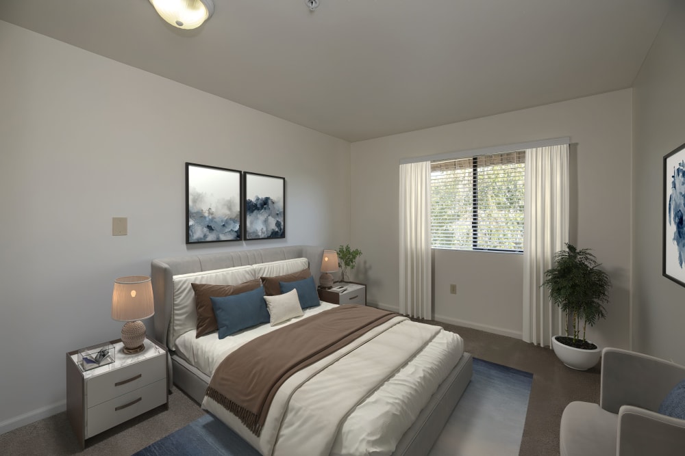 Bedroom at Campus Commons Senior Living in Sacramento, California