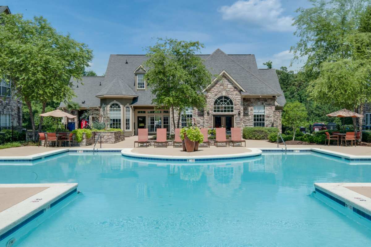 Resident swimming at Legacy at Meridian in Durham, North Carolina