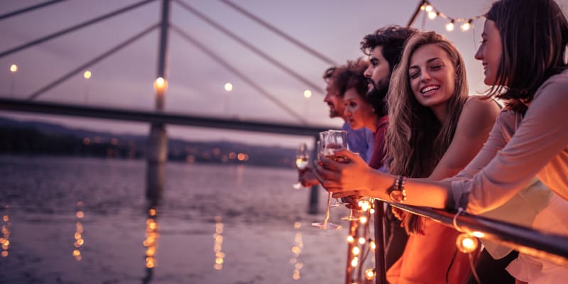 Residents gathering on a pier near Silver Strand I in Coronado, California