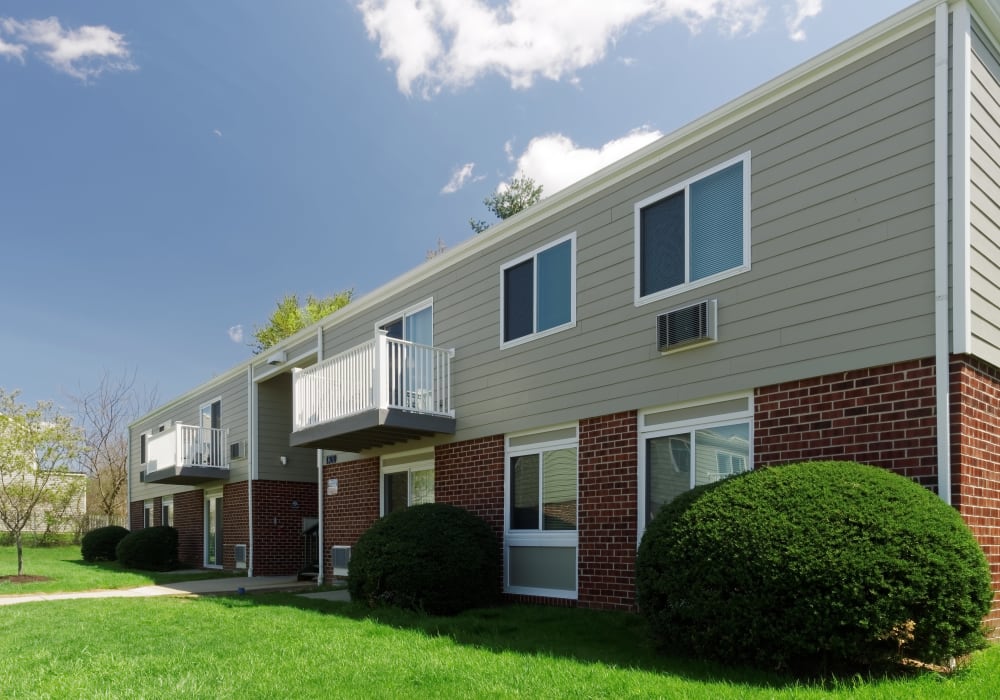 Front entrance to apartments at Concord Apartments in Perryville, Maryland