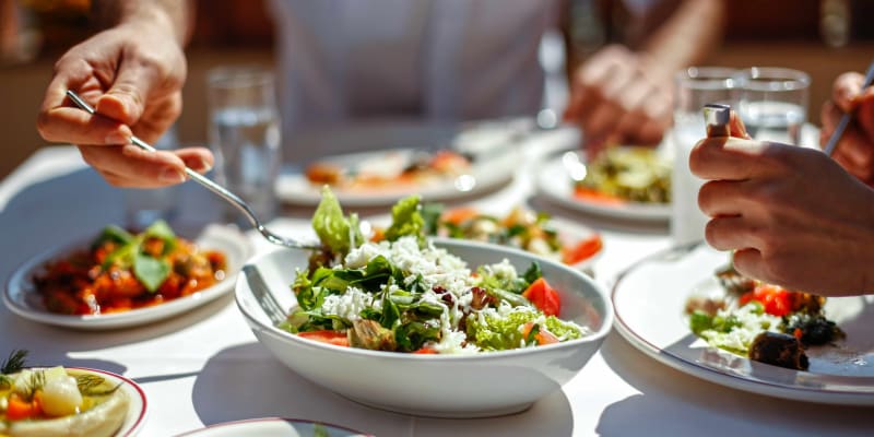 A resident eating near Harborview in Oceanside, California