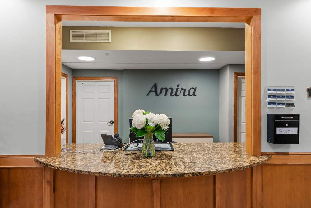 Front desk at Amira Choice Roseville in Roseville, Minnesota
