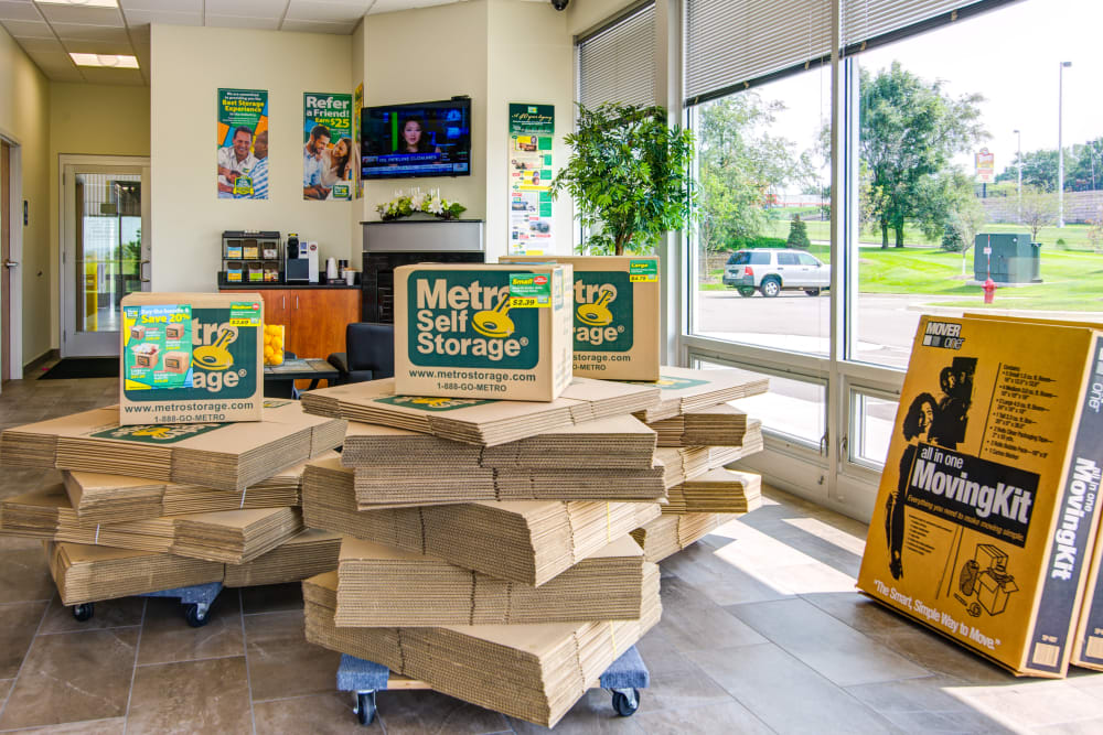 Packaging supplies at Metro Self Storage in Coon Rapids, Minnesota
