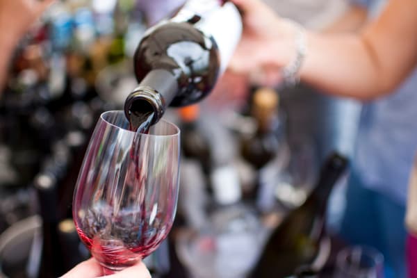 Wineglass getting filled at shops near 860 South