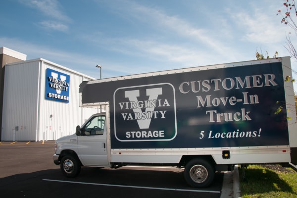 Moving truck at Virginia Varsity Storage in Roanoke, Virginia