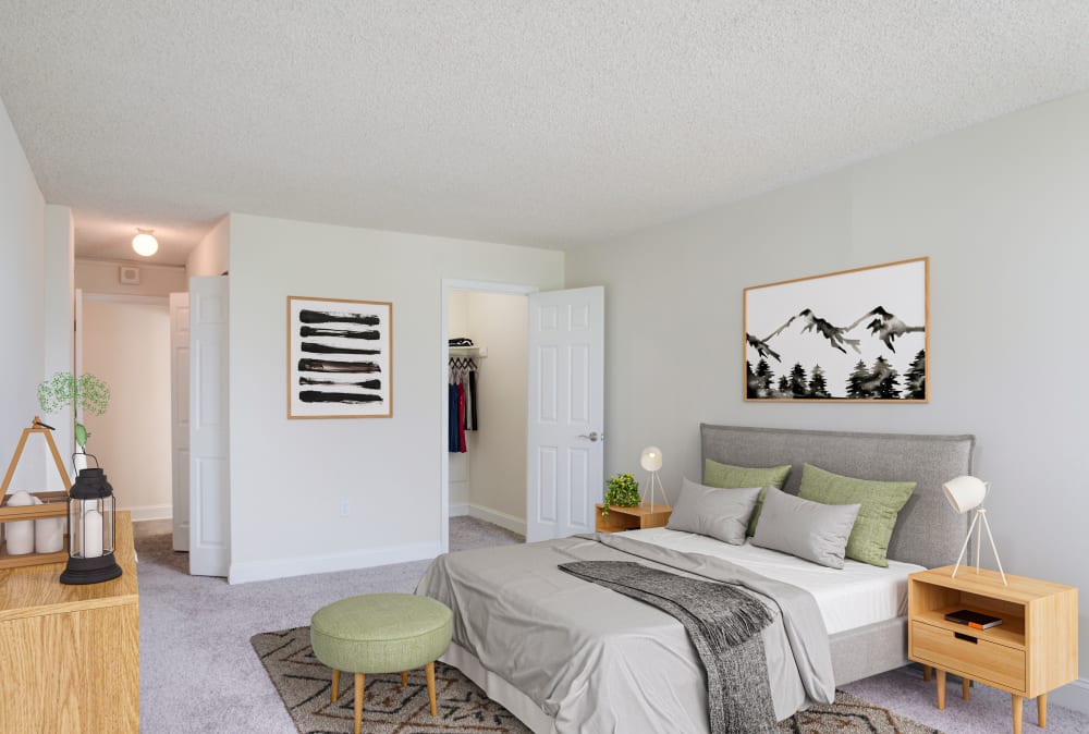 Our apartments in Plymouth Meeting, Pennsylvania showcase a modern bedroom