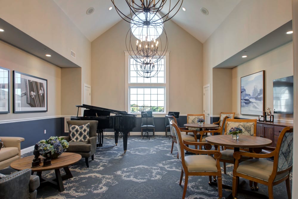 Piano lounge at Crescent Fields at Huntingdon Valley in Huntingdon Valley, Pennsylvania