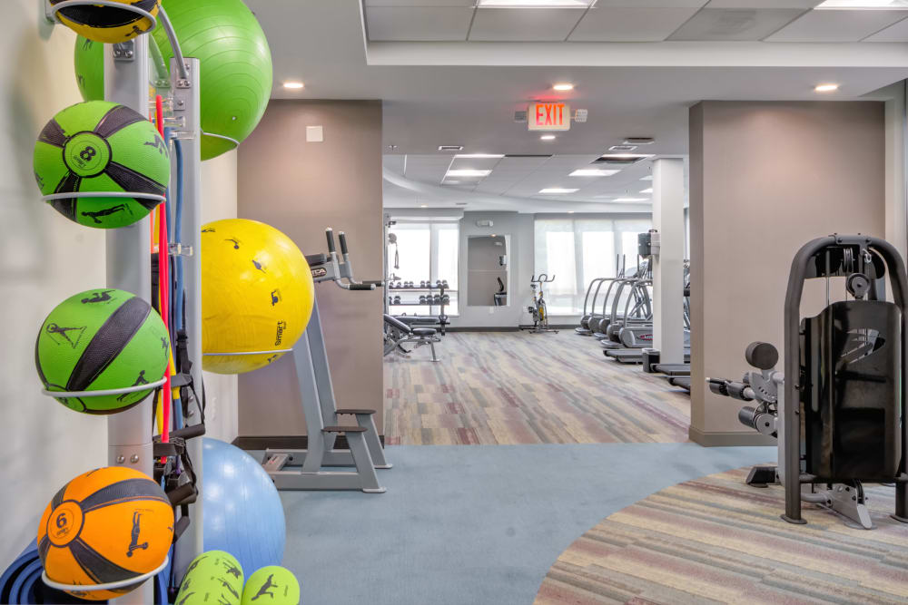 Indoor gym with quality workout equipment at Crossings at Olde Towne