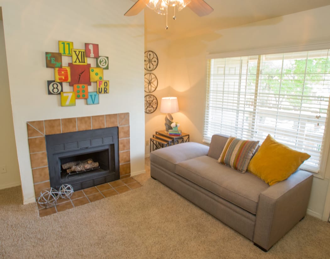 Bright, Spacious Living Room at Chardonnay in Tulsa, Oklahoma