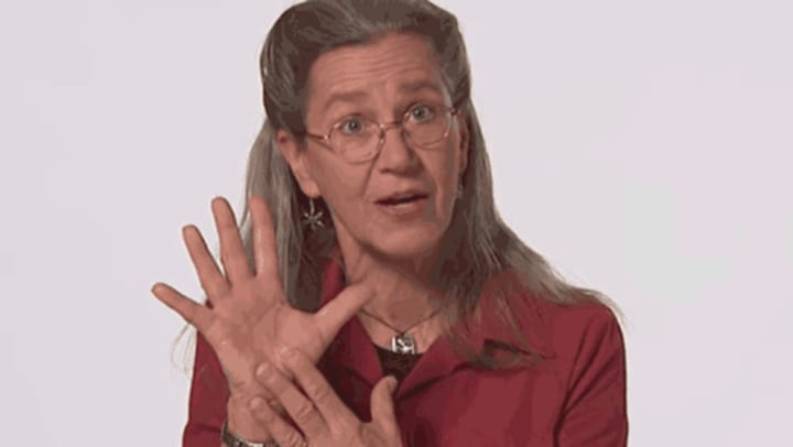 Woman, Teepa Snow, explaining techniques for Dementia Care 