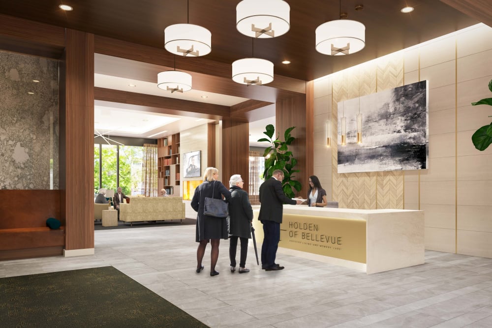 Luxe lobby at Holden of Bellevue in Bellevue, Washington