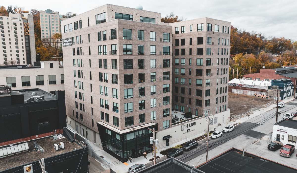 Aerial of The Julian in Pittsburgh, Pennsylvania