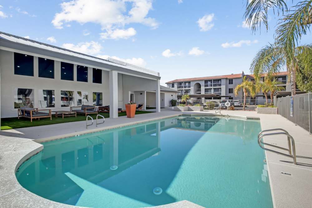 Pool with coverd seating area at Cyprus in Phoenix, Arizona