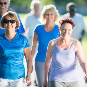 Residents exercising in the community surrounding Sunstone Village in Denton, Texas.