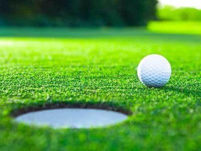 Golf ball on a golf course near Towers on the Hudson in Troy, New York