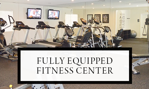 Fully equipped fitness center at Pleasanton Glen Apartment Homes in Pleasanton, California
