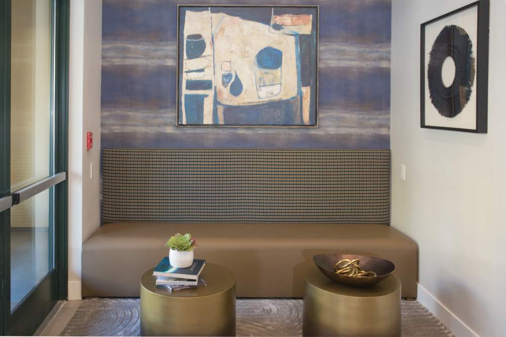 Reception with comfortable seating at 1010 Pacific in Santa Cruz