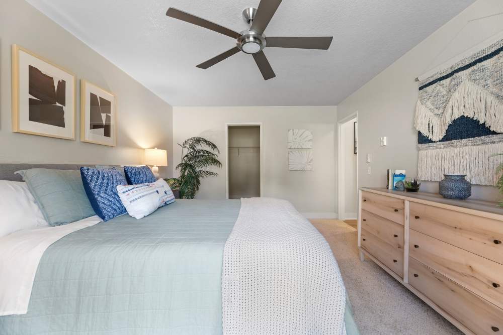 Spacious bedroom with large window at Sofi Laguna Hills in Laguna Hills, California