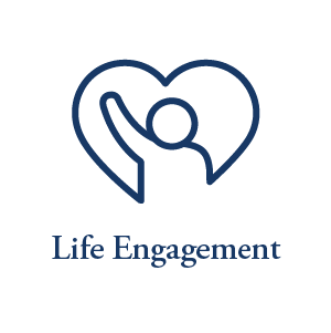 Life engagement icon at Estancia Senior Living in Fallbrook, California
