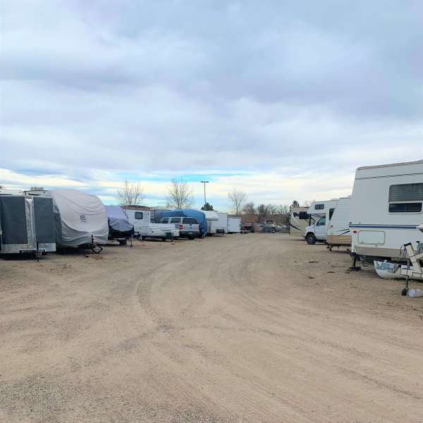 Covered RV parking at StorQuest RV & Boat Storage in Littleton, Colorado