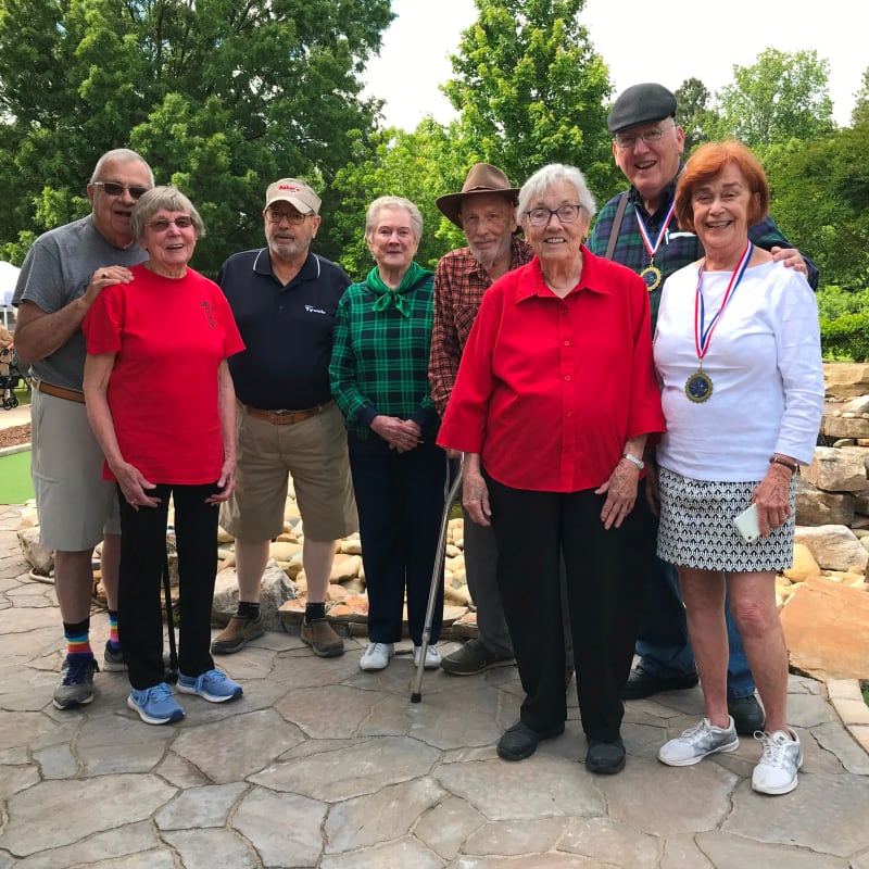 Residents at a golf tournament at The Clinton Presbyterian Community in Clinton, South Carolina