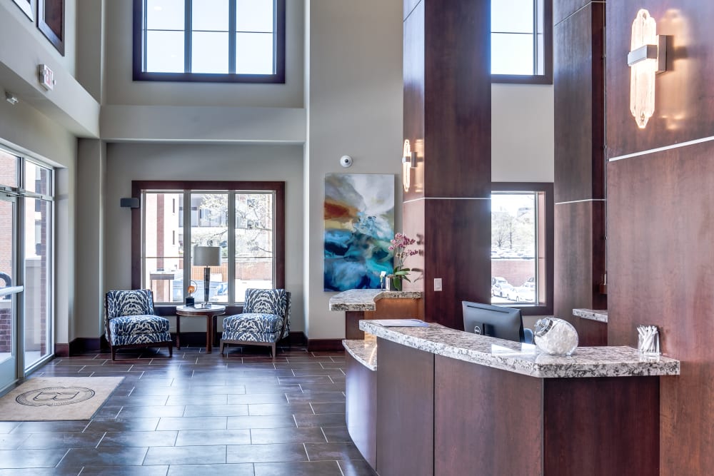 Front entrance at The Barton in Clayton, Missouri