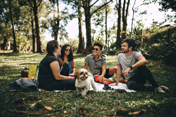Friends enjoying in the park near Barron Park in Pearland, Texas